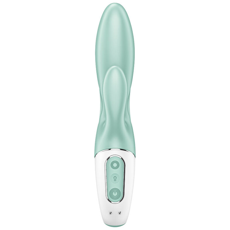 SATISFYER - AIR PUMP BUNNY 5+ APPLICATION GONFLABLE LAPIN VIBRATEUR VERT - 7eme ciel