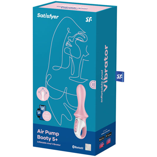 SATISFYER - AIR PUMP BOOTY 5+ VIBRATEUR ANAL GONFLABLE ROSE - 7eme ciel