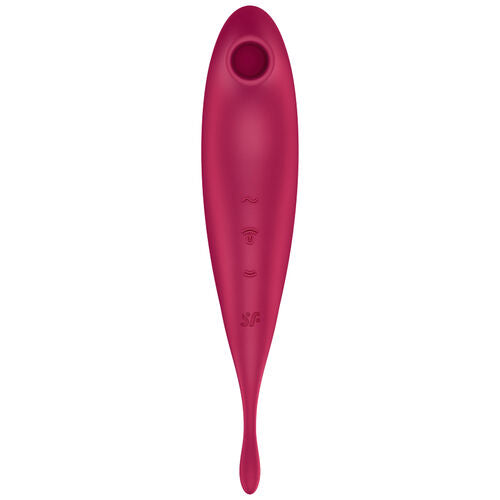 SATISFYER - APPLICATION DE STIMULATEUR ET VIBRATEUR TWIRLING PRO+ ROUGE