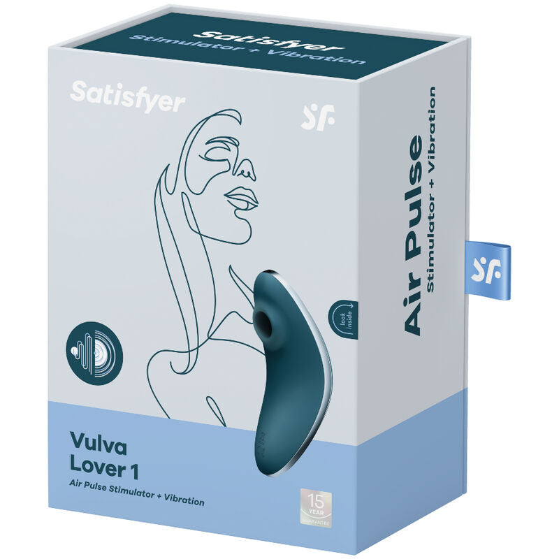 SATISFYER - VULVA LOVER 1 STIMULATEUR ET VIBRATEUR AIR PULSE BLEU - 7eme ciel