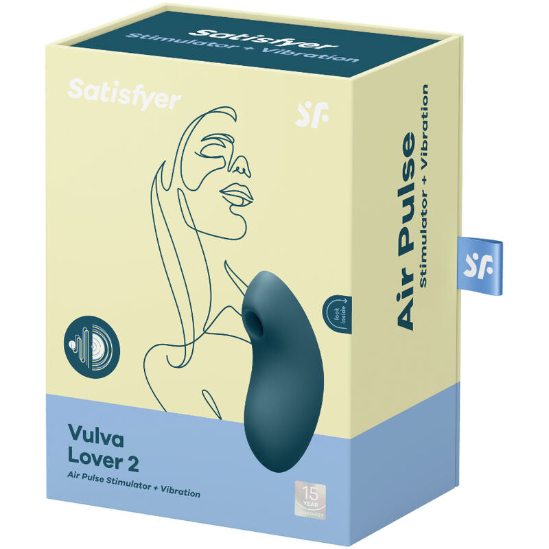 SATISFYER - STIMULATEUR ET VIBRATEUR VULVA LOVER 2 AIR PULSÉ BLEU - 7eme ciel