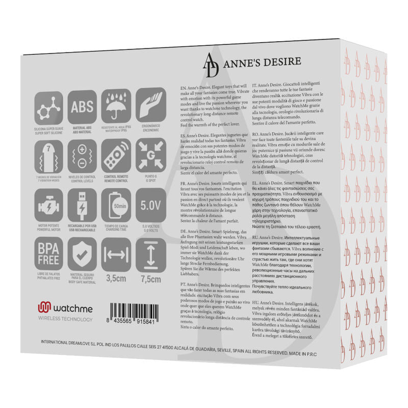 ANNE'S DESIRE - EGG TECHNOLOGIE DE TÉLÉCOMMANDE WATCHME NOIR/OR - 7eme ciel