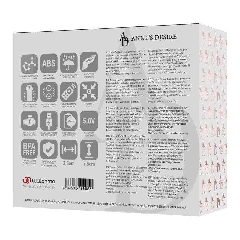 ANNE'S DESIRE - EGG TECHNOLOGIE DE TÉLÉCOMMANDE WATCHME NOIR - 7eme ciel