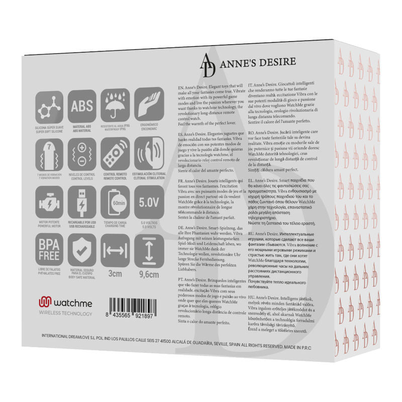 ANNE'S DESIRE - PANTY PLEASURE TECNOLOG A WATCHME NOIR/OR - 7eme ciel