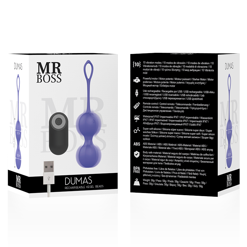 MR BOSS - DUMAS PERLES DE KEGEL VIBRANTES TÉLÉCOMMANDE - 7eme ciel