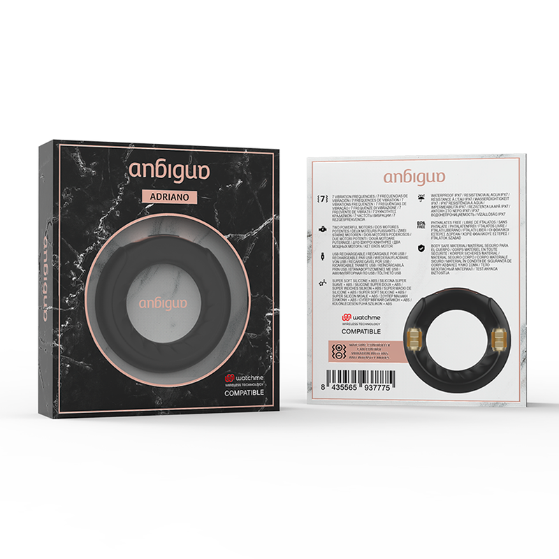 ANBIGUO - ANNEAU VIBRANT ADRIANO COMPATIBLE AVEC LA TECHNOLOGIE SANS FIL WATCHME - 7eme ciel