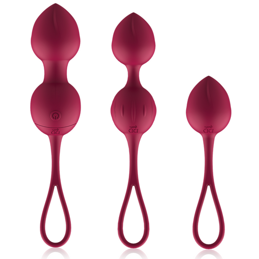 CICI BEAUTY - PREMIUM SILICONE 3 PERLES DE KEGEL VIBRANTES TÉLÉCOMMANDE - 7eme ciel