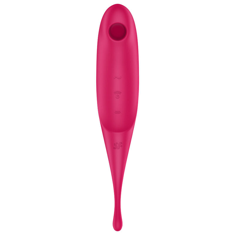SATISFYER - STIMULATEUR ET VIBRATEUR TWIRLING PRO AIR PULSE ROUGE - 7eme ciel