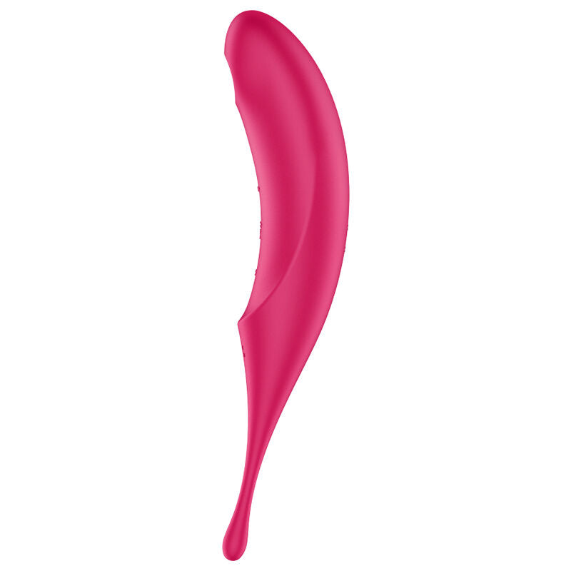 SATISFYER - STIMULATEUR ET VIBRATEUR TWIRLING PRO AIR PULSE ROUGE - 7eme ciel