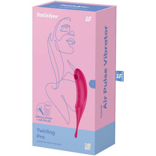 SATISFYER - STIMULATEUR ET VIBRATEUR TWIRLING PRO AIR PULSE ROUGE - 7eme ciel