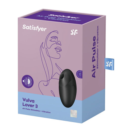 SATISFYER - STIMULATEUR ET VIBRATEUR VULVA LOVER 3 NOIR - 7eme ciel
