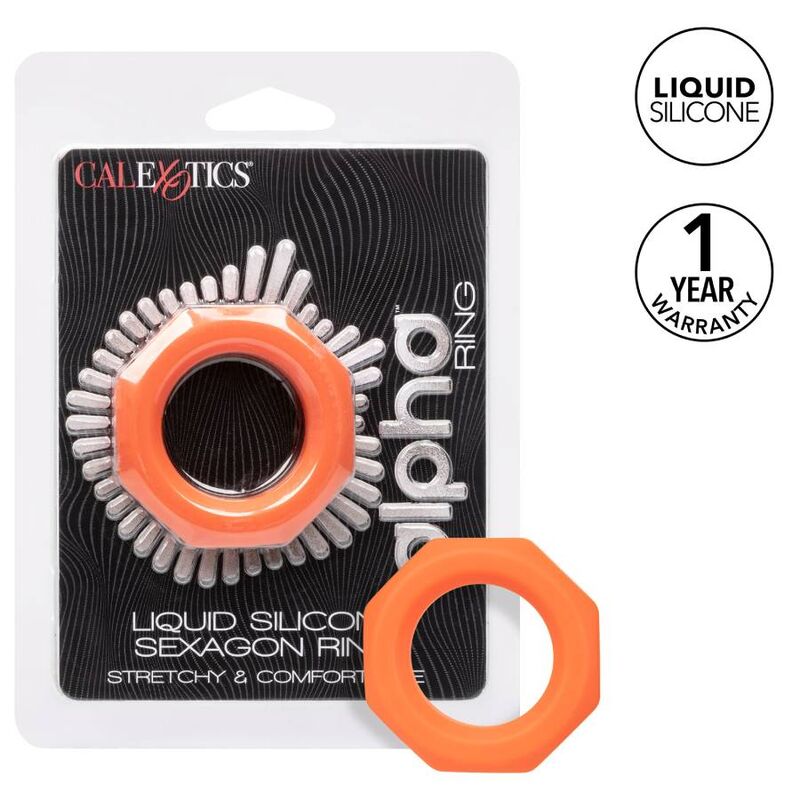 CALEXOTICS - BAGUE ALPHA SEXAGON ORANGE - 7eme ciel