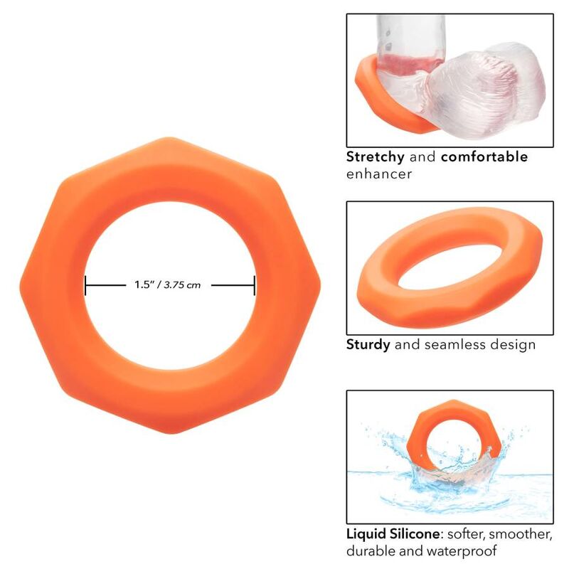 CALEXOTICS - BAGUE ALPHA SEXAGON ORANGE - 7eme ciel