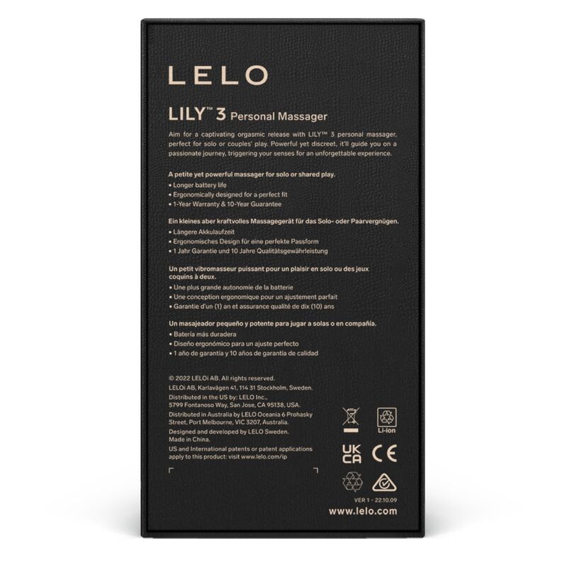 LELO - MASSEUR PERSONNEL LILY 3 - VERT POLAIRE - 7eme ciel