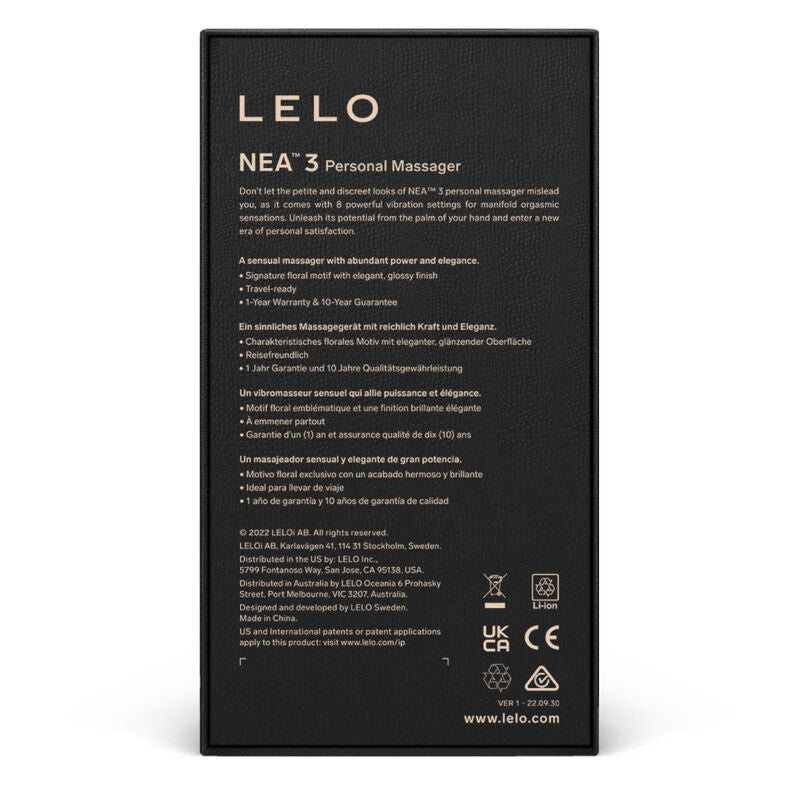 LELO - NEA 3 MASSEUR PERSONNEL NOIR - 7eme ciel