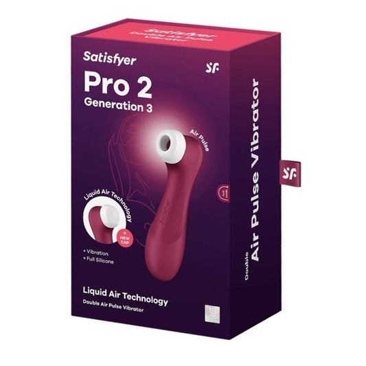 SATISFYER - PRO 2 GÉNÉRATION 3 TECHNOLOGIE AIR LIQUIDE VIN ROUGE - 7eme ciel