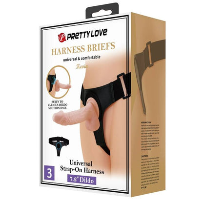 PRETTY LOVE - SLIP HARNAIS HARNAIS UNIVERSEL AVEC GODE KEVIN 19 CM NATUREL - 7eme ciel