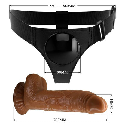 PRETTY LOVE - SLIP HARNAIS HARNAIS UNIVERSEL AVEC GODE MICHEAL 20 CM NOIR - 7eme ciel