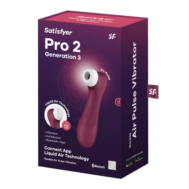SATISFYER - PRO 2 GENERACIÓN 3 VIN ROUGE BLUETOOTH ET APPLICATION - 7eme ciel