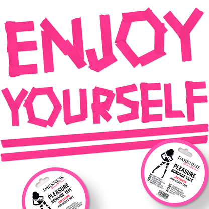 DARKNESS - RUBAN DE BONDAGE ROSE NON COLLANT 15 M - 7eme ciel