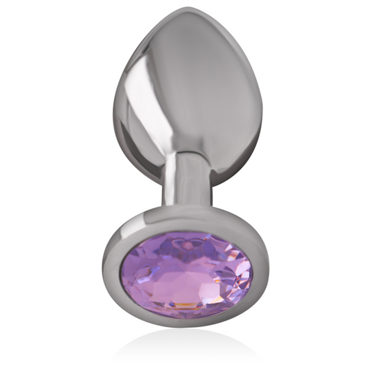 INTENSE - PLUG ANAL EN MÉTAL ALUMINIUM AVEC CRISTAL VIOLET TAILLE M - 7eme ciel