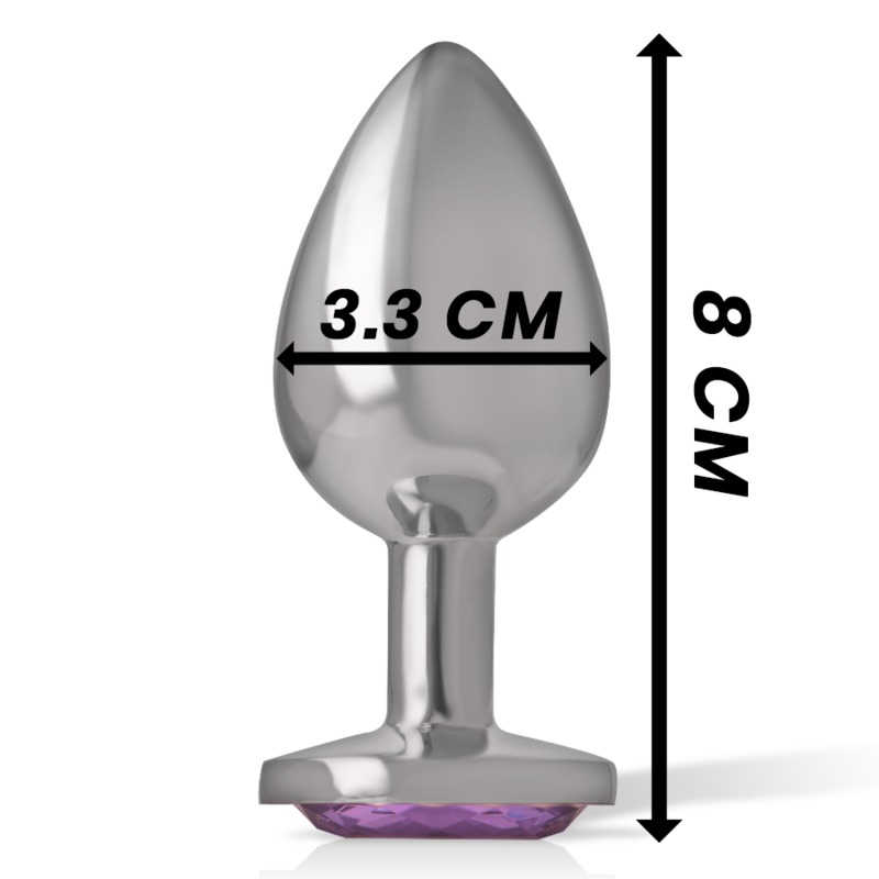 INTENSE - PLUG ANAL EN MÉTAL ALUMINIUM AVEC CRISTAL VIOLET TAILLE M - 7eme ciel
