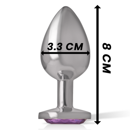 INTENSE - PLUG ANAL EN MÉTAL ALUMINIUM AVEC CRISTAL VIOLET TAILLE M - 7eme ciel