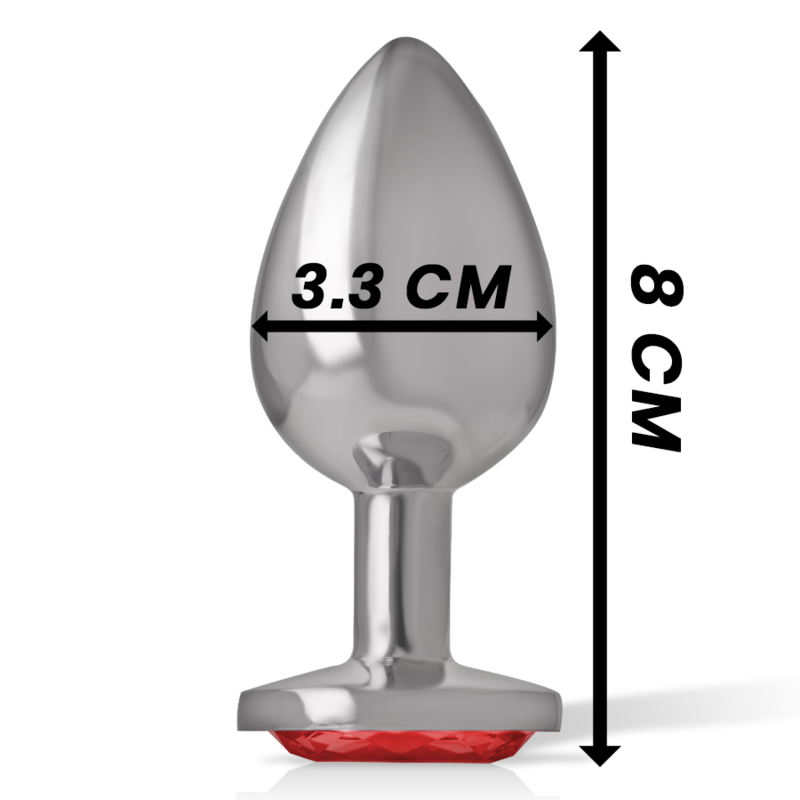INTENSE - PLUG ANAL EN MÉTAL AVEC CRISTAL ROUGE TAILLE M - 7eme ciel
