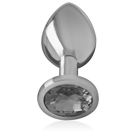 INTENSE - PLUG ANAL EN MÉTAL ALUMINIUM AVEC CRISTAL NOIR TAILLE S - 7eme ciel