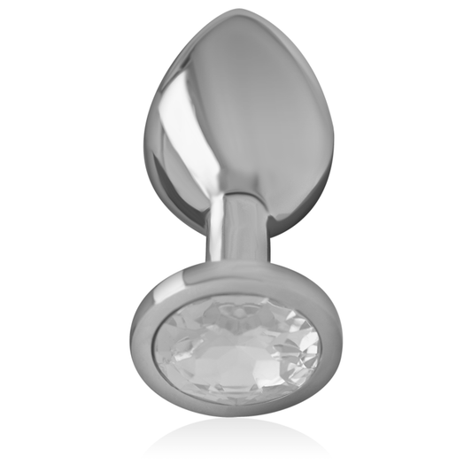 INTENSE - PLUG ANAL EN MÉTAL ALUMINIUM AVEC CRISTAL DARGENT TAILLE L - 7eme ciel