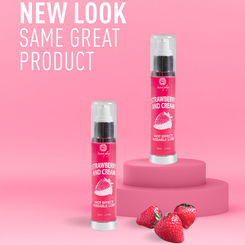 SECRETPLAY - LUBRIFIANT 2-1 EFFET CHALEUR FRAISE & CRÈME 50 ML - 7eme ciel