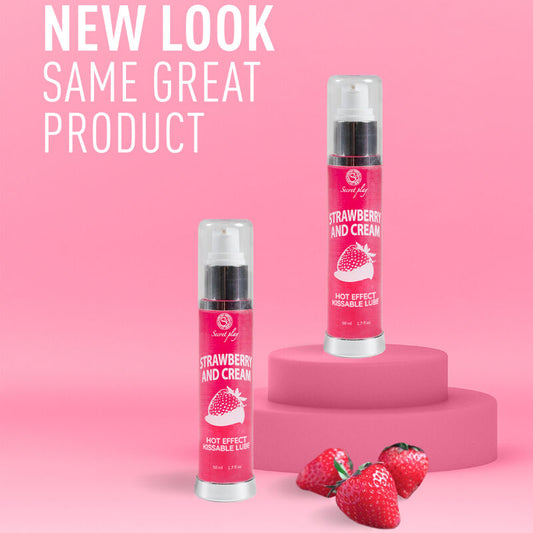 SECRETPLAY - LUBRIFIANT 2-1 EFFET CHALEUR FRAISE & CRÈME 50 ML - 7eme ciel