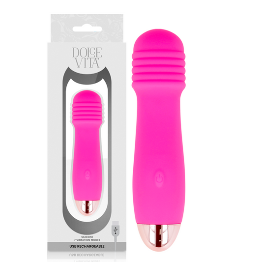 DOLCE VITA - VIBRATEUR RECHARGEABLE TROIS ROSE 7 VITESSES - 7eme ciel