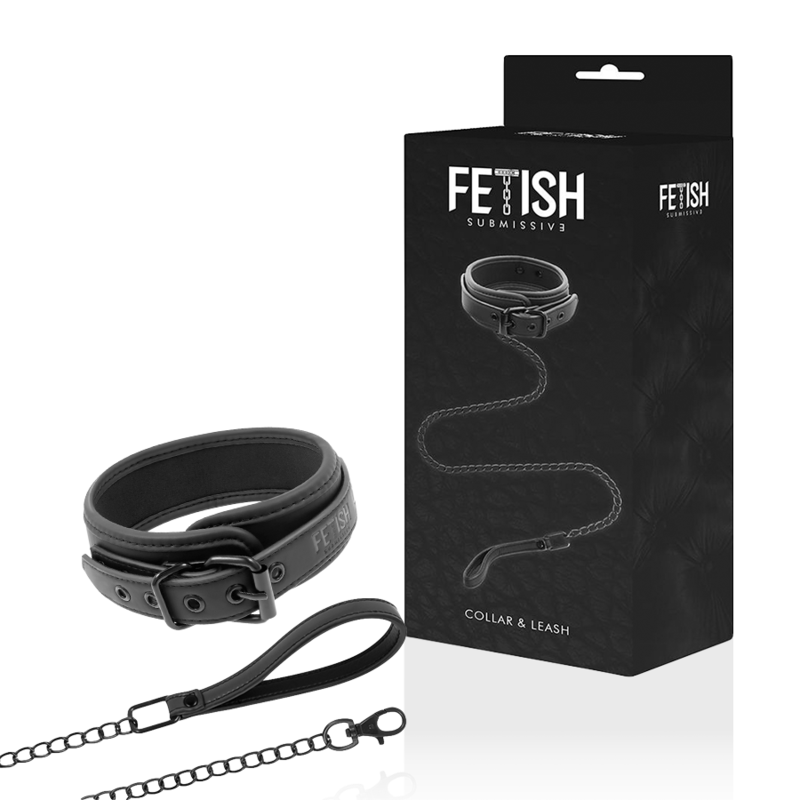 FETISH SUBMISSIVE - COLLIER CHAÎNE DOUBLURE EN NOPRÈNE - 7eme ciel