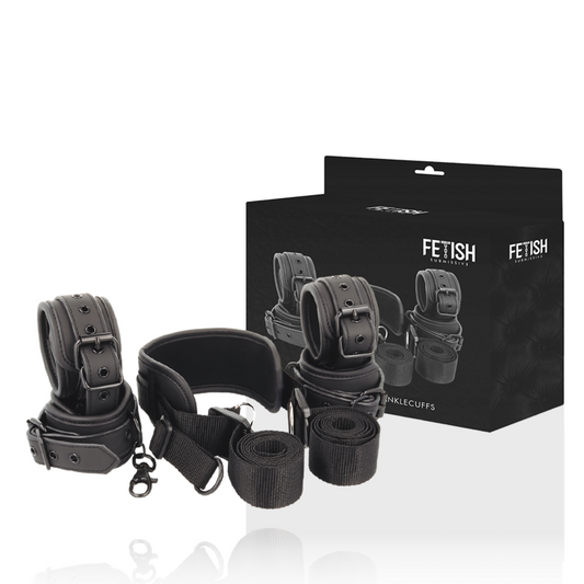 FETISH SUBMISSIVE - POSITION MAÎTRE AVEC 4 MENOTTES DOUBLÉES DE NOPRÈNE - 7eme ciel