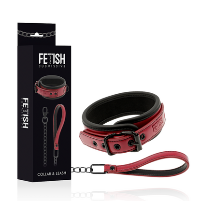 FETISH SUBMISSIVE DARK ROOM - COLLIER CHAÎNE DOUBLURE EN NÉOPRÈNE - 7eme ciel