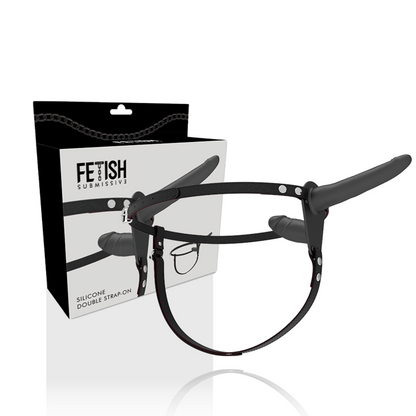 FETISH SUBMISSIVE HARNESS - DOUBLE PÉNÉTRATION NOIR - 7eme ciel