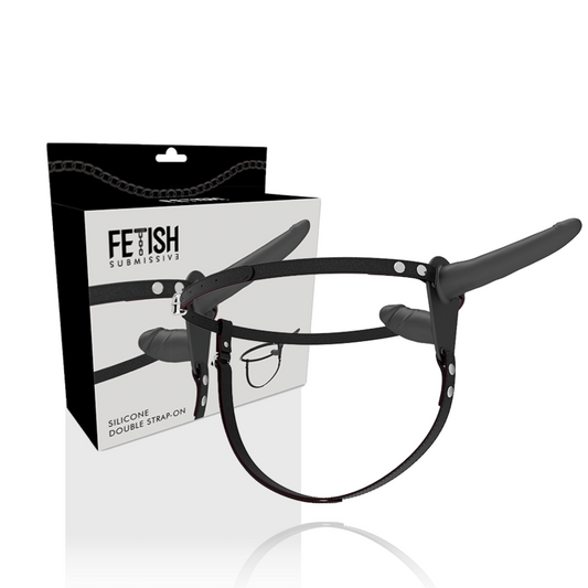 FETISH SUBMISSIVE HARNESS - DOUBLE PÉNÉTRATION NOIR - 7eme ciel