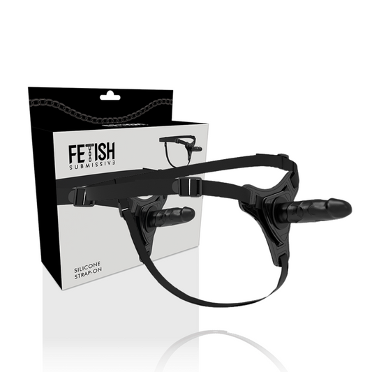 FETISH SUBMISSIVE HARNESS - SILICONE NOIR RÉALISTE 15 CM - 7eme ciel