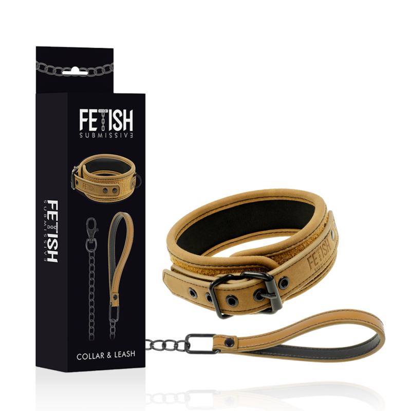 FETISH SUBMISSIVE ORIGIN - COLLIER CHAÎNE DOUBLÉE DE NÉOPRÈNE - 7eme ciel