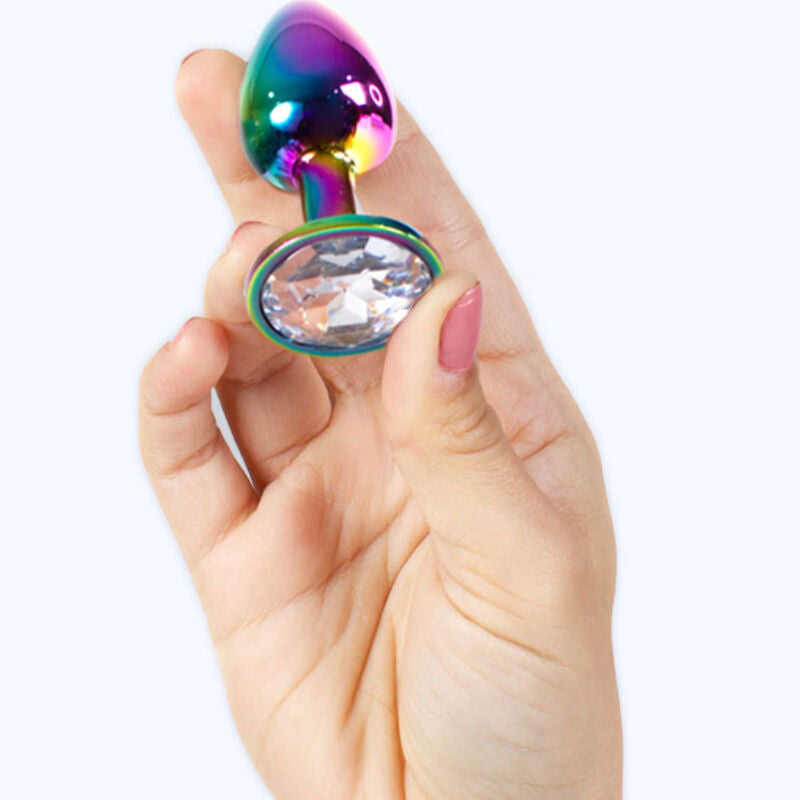 SECRETPLAY - PLUG ANAL EN MÉTAL ARC-EN-CIEL PETITE TAILLE 7 CM - 7eme ciel