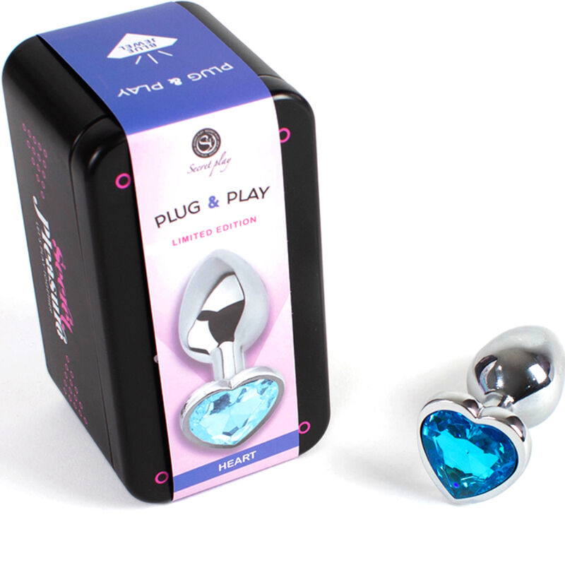 SECRETPLAY - PLUG ANAL EN MÉTAL COEUR BLEU PETITE TAILLE 7 CM - 7eme ciel
