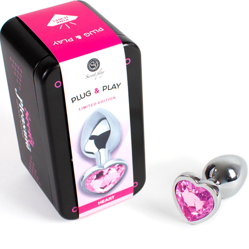 SECRETPLAY - PLUG ANAL EN MÉTAL COEUR FUCHSIA PETITE TAILLE 7 CM - 7eme ciel