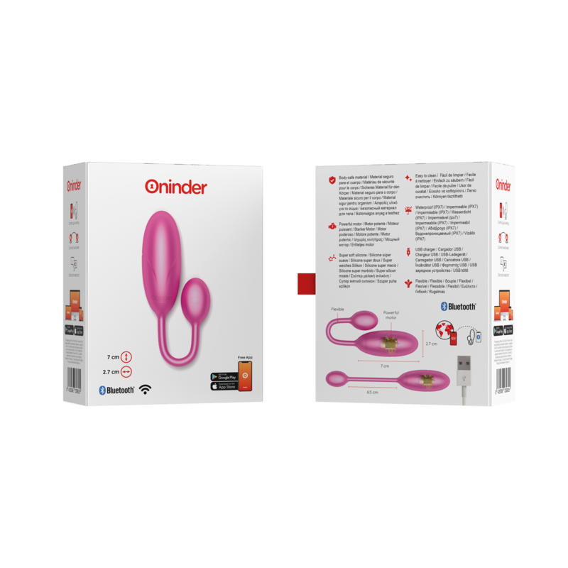 ONINDER - OEUF VIBRANT DENVER ROSE 7 X 2,7 CM APPLICATION GRATUITE - 7eme ciel