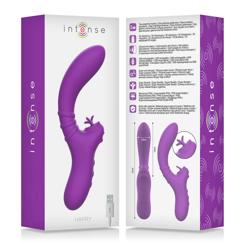INTENSE - VIBRATEUR FLEXIBLE HARRY AVEC LANGUE VIOLET - 7eme ciel
