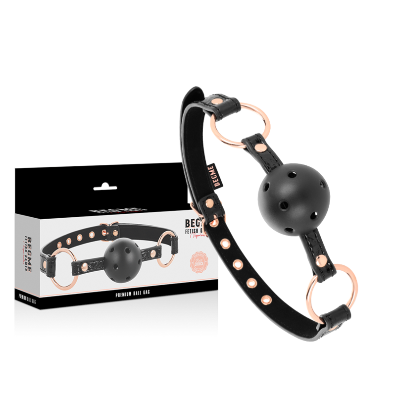 BEGME - BLACK EDITION BALL GAG CUIR VEGAN - 7eme ciel
