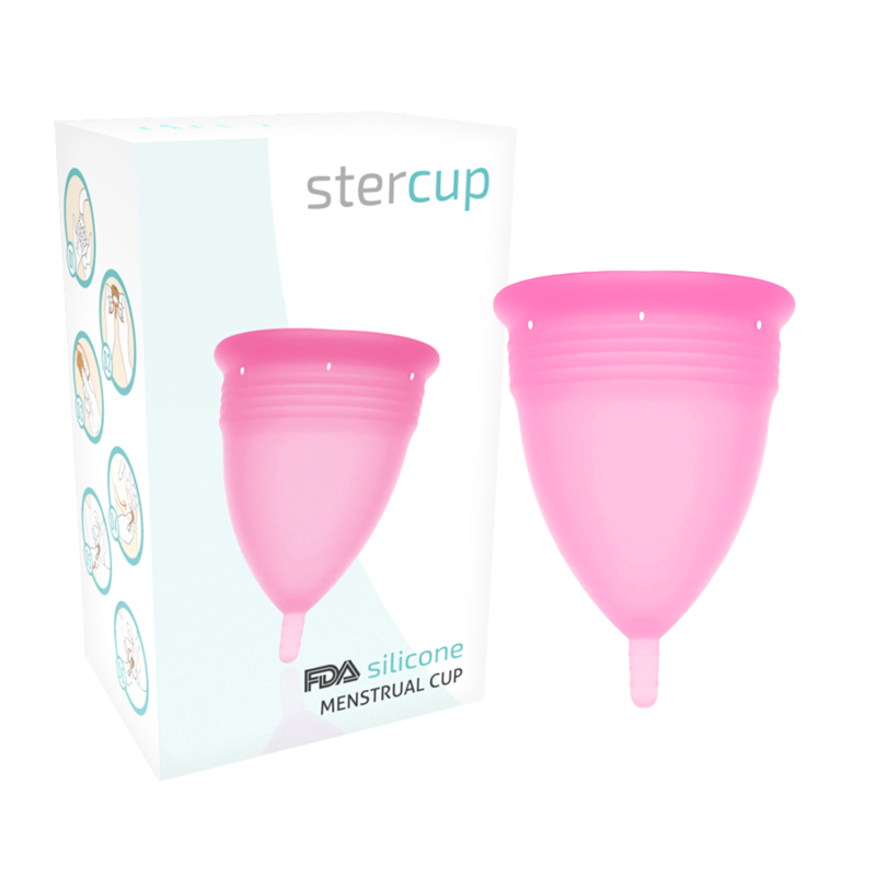STERCUP - COUPE MENSTRUELLE EN SILICONE FDA ROSE - TAILLE L - 7eme ciel