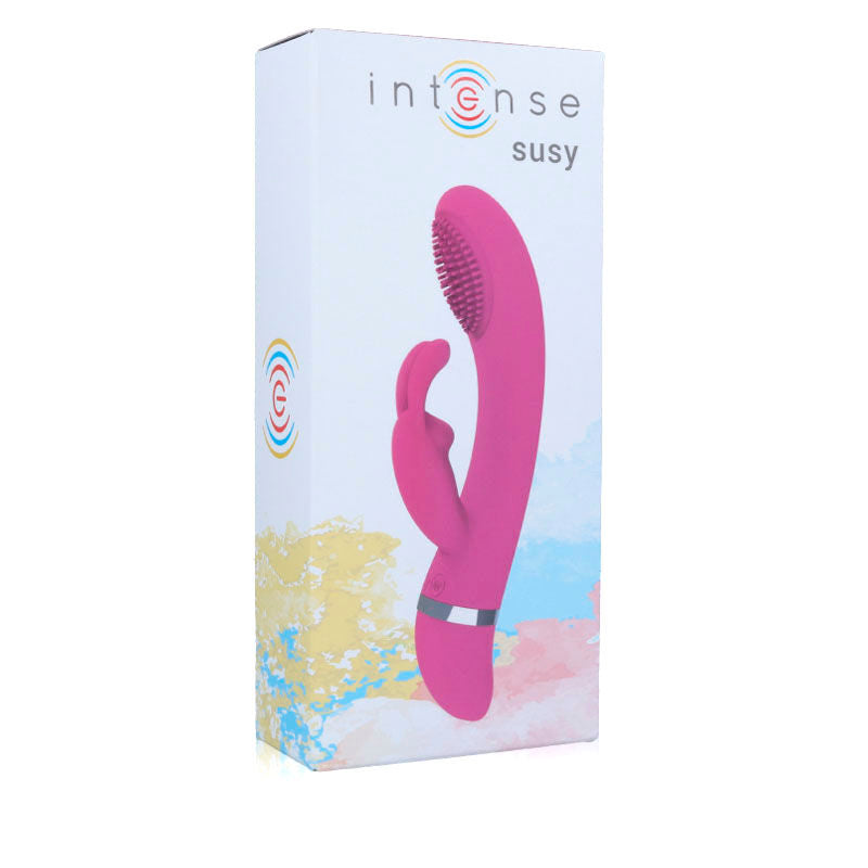 INTENSE - VIBRATEUR OSCILLANT SUSY SILICONE LAPIN ROSE - 7eme ciel