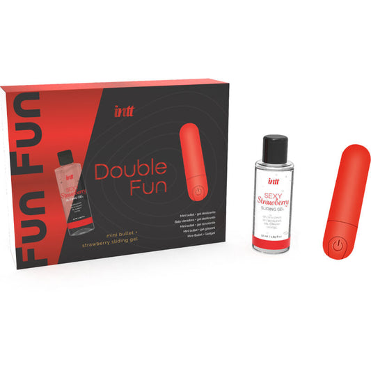 INTT RELEASES - KIT DOUBLE FUN AVEC BULLET VIBRANT ET GEL DE MASSAGE À LA FRAISE - 7eme ciel