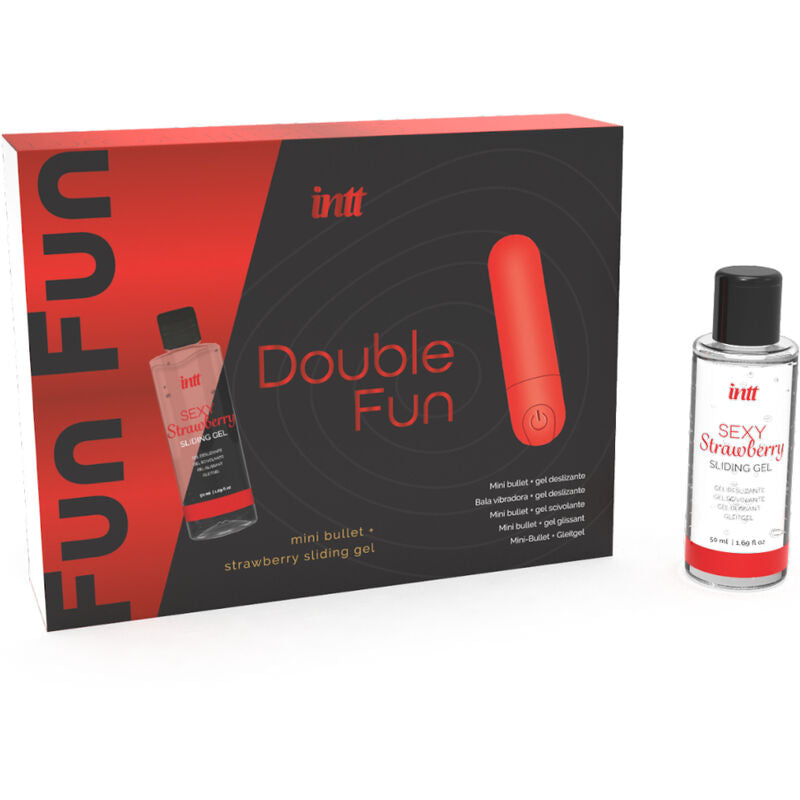 INTT RELEASES - KIT DOUBLE FUN AVEC BULLET VIBRANT ET GEL DE MASSAGE À LA FRAISE - 7eme ciel